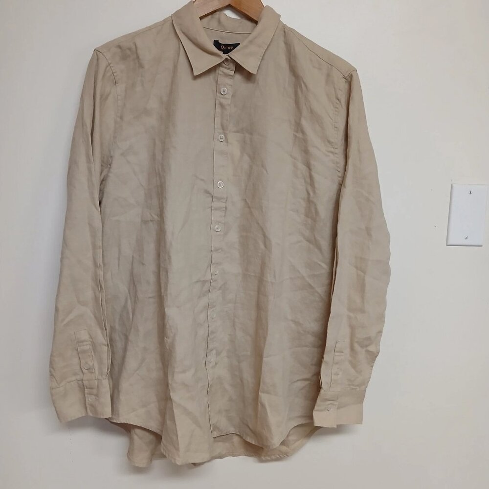 Quince 100% Linen Long Sleeve Mens Shirt Size Large NWT